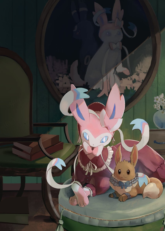 eevee-sylveon-and-umbreon-pokemon-drawn-