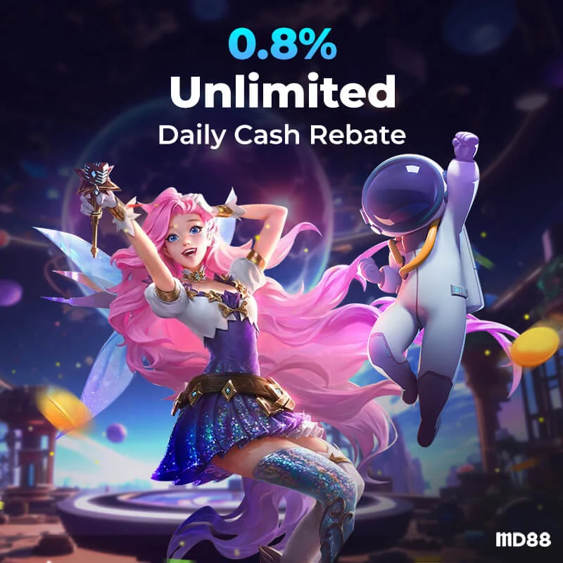 0.8% Unlimited Daily Cash Rebate ##Receive unlimited rebate bonus up to 0.8% from your bets with MD88.