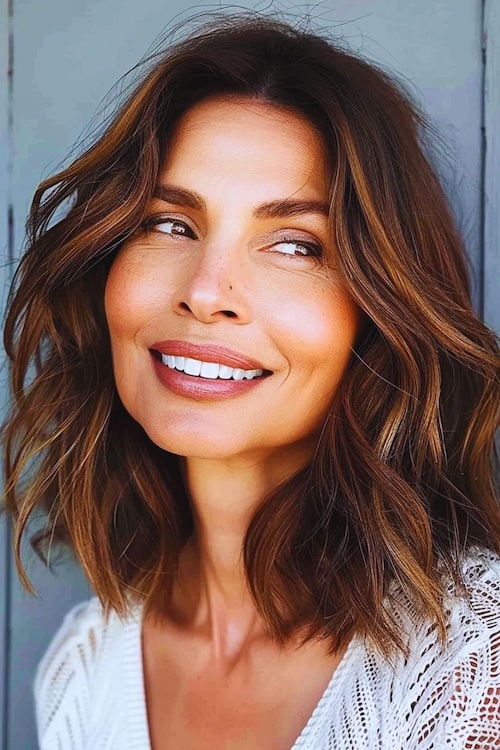 Casual Choppy Medium-Length Hairstyle.