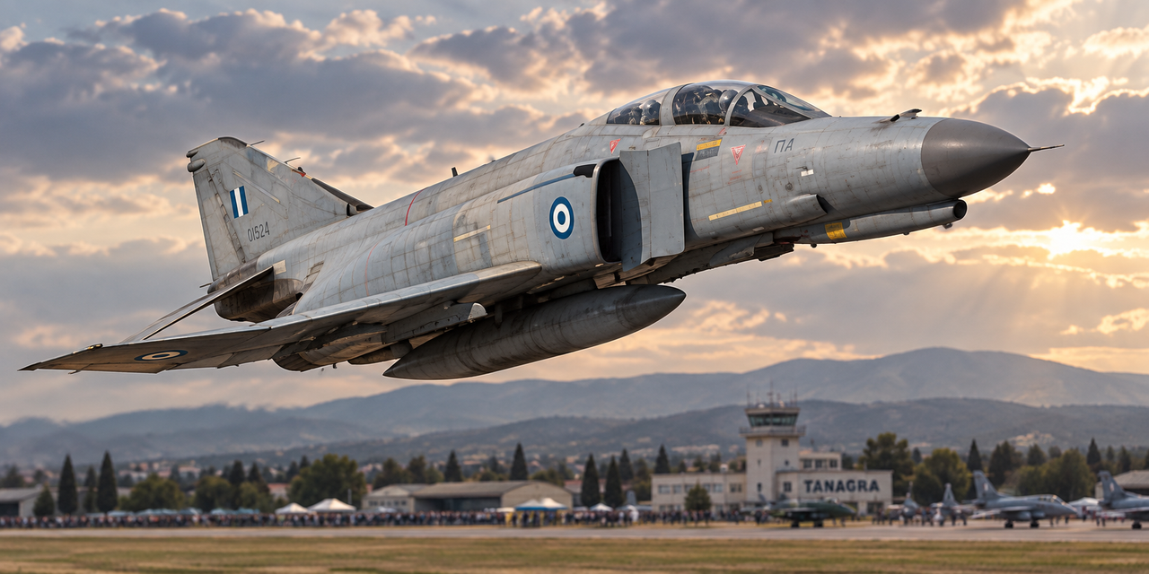 F-4 Phantom da Força Aérea Grega cai durante show aéreo e mata dois tripulantes