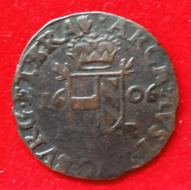 2 dineros de Alberto e Isabel 1606 8