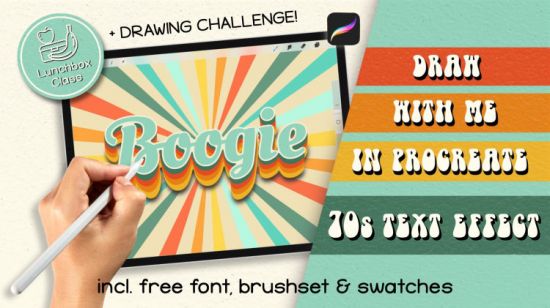 Draw with me in Procreate: 70s Text Effects