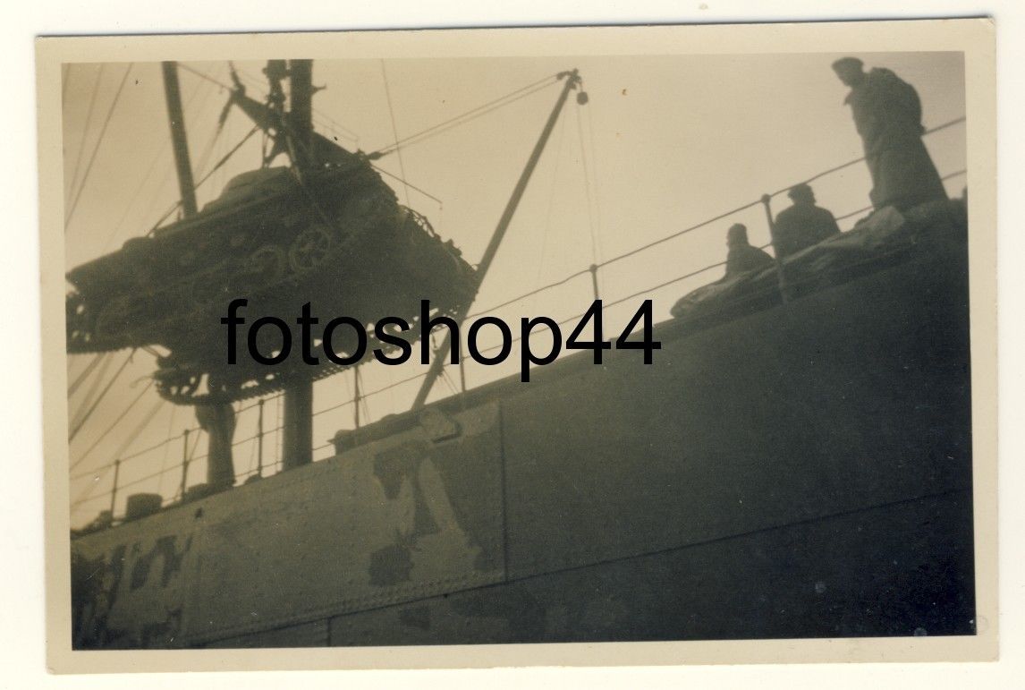 WH Panzer Schiff Verladung Dänemark Panzerabteil