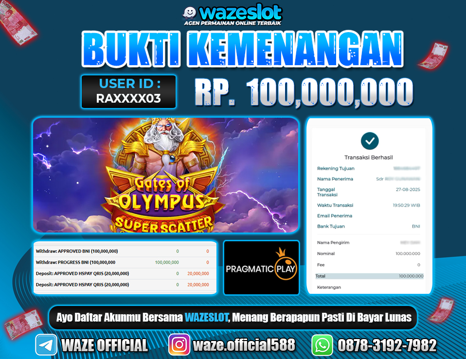 BUKTI KEMENANGAN 28 AGUSTUS 2025 GAME GATES OF OLYMPUS SUPER SCATTER ( PRAGMATIC PLAY )