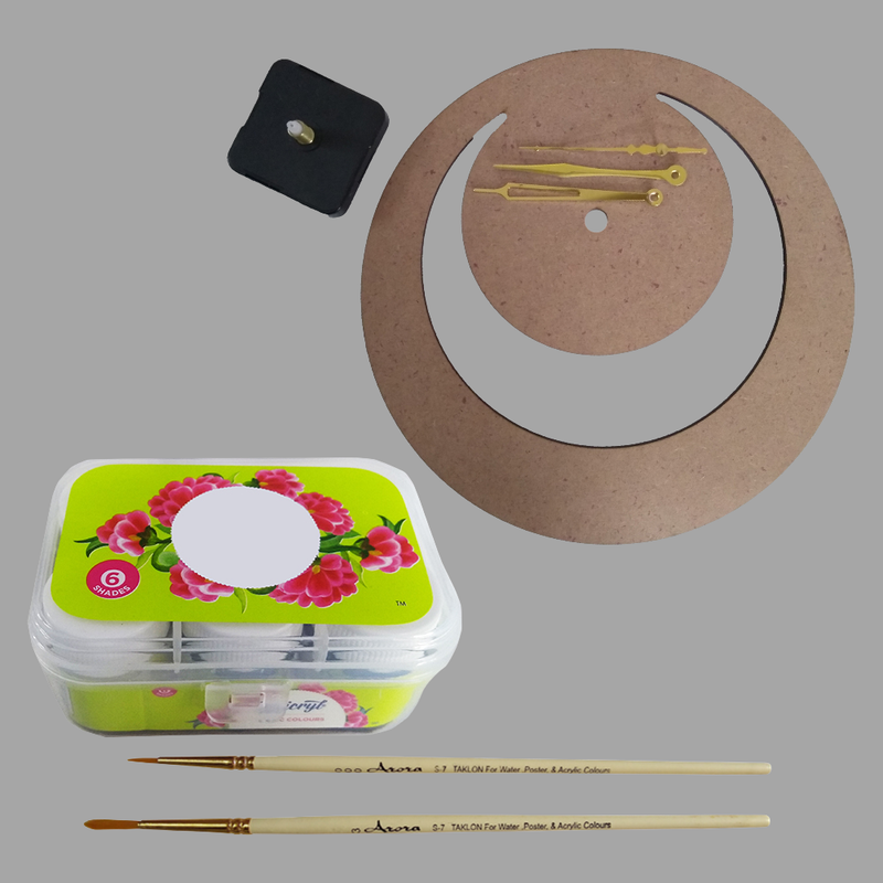 Kalamkari on Moon Clock DIY Kit