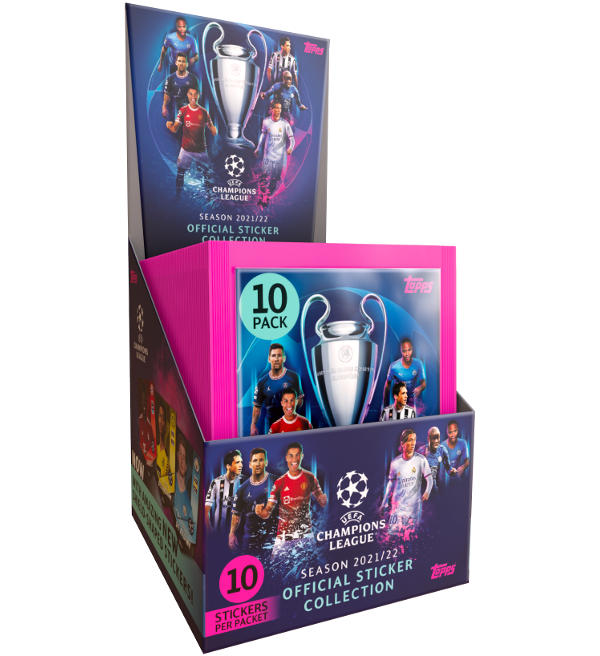 ΟΜΑΔΙΚΗ ΠΑΡΑΓΓΕΛΙΑ TOPPS CHAMPIONS LEAGUE 2021-22 (1-644 & LS1- LS104 & LE1 - LE8) Topps-champions-league-sticker-2021-2022-display