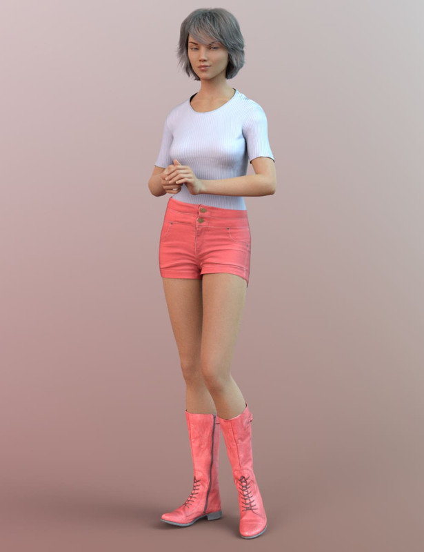 Tall Lace Boots for Genesis 8 Female