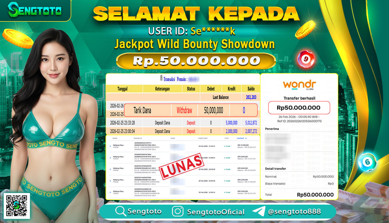 BUKTI PEMBAYARAN SLOT WILD BOUNTY SHOWDOWN