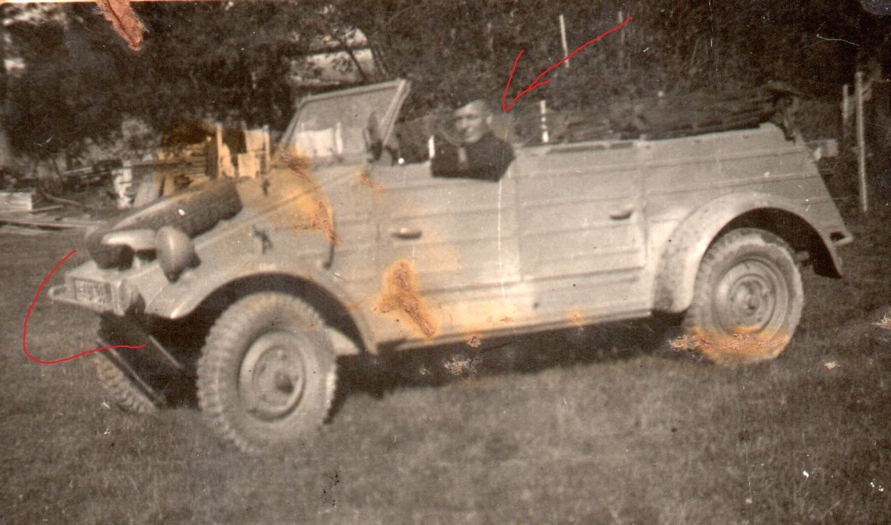 Foto Soldat VW Kübel Kübelwagen Normandie Westfr