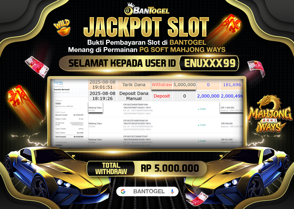 BUKTI JACKPOT LUNAS BANTOGEL