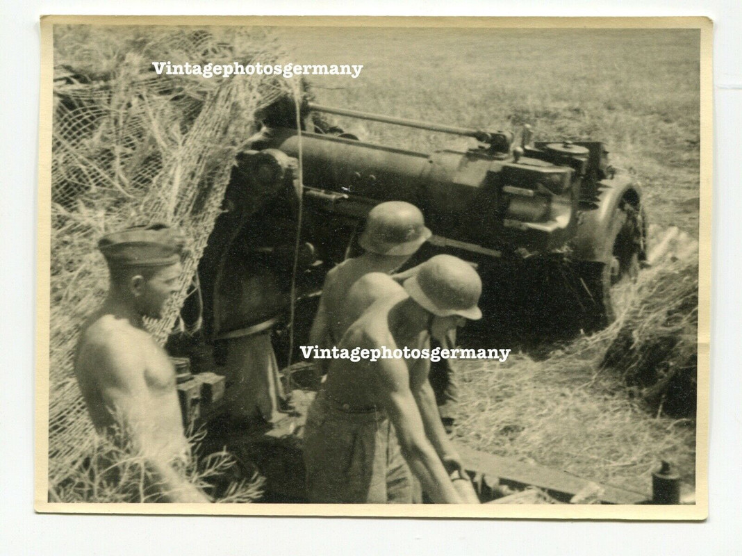Foto Russland deutsches 8,8cm Geschütz Erdkampf Panzerbekämpfung