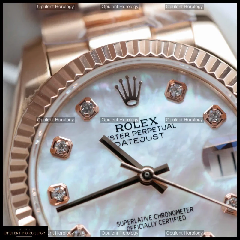Rolex Datejust Women's Mother of Pearl Dial Rose Gold Plated 31mm Jubilee - Super Clone