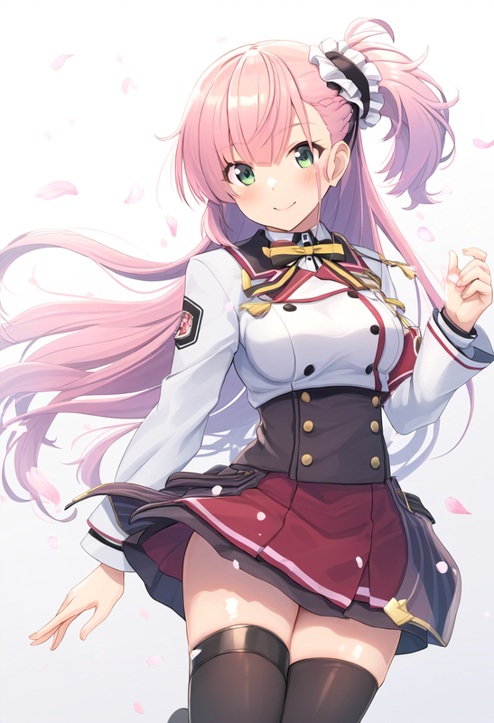 1girl, tsubakuro yume, Toji no Miko, pink hair, green eyes, side ponytail, long  s-1629273329