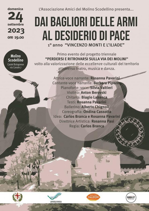 Domenica 24 settembre al Mulino scodellino “Vincenzo Monti e l’Iliade”