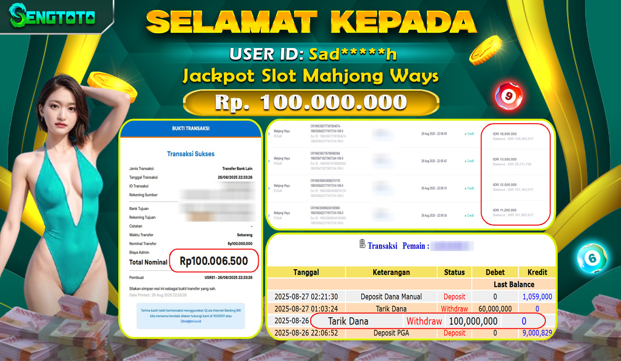 BUKTI PEMBAYARAN SLOT MAHJONG WAYS