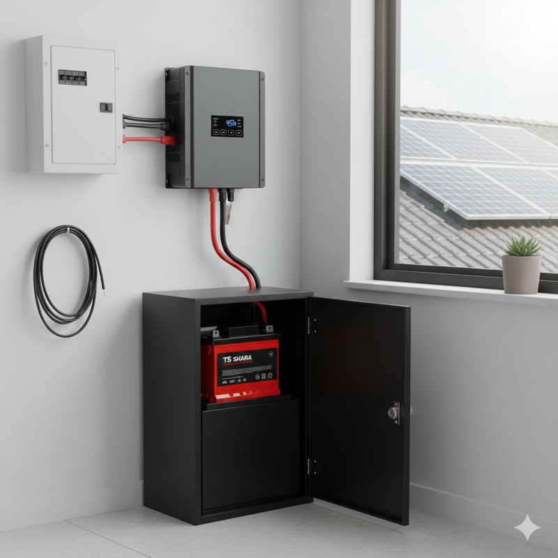 Detalhe dos polos da bateria