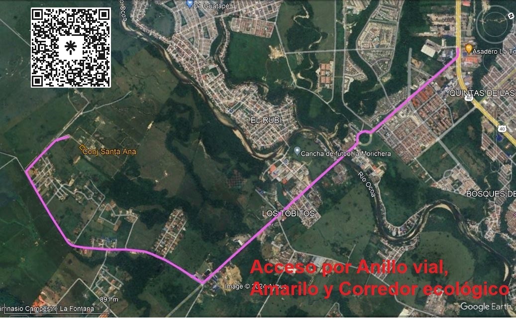 03 Acceso por anillo vial, Amarilo y corredor ecológico