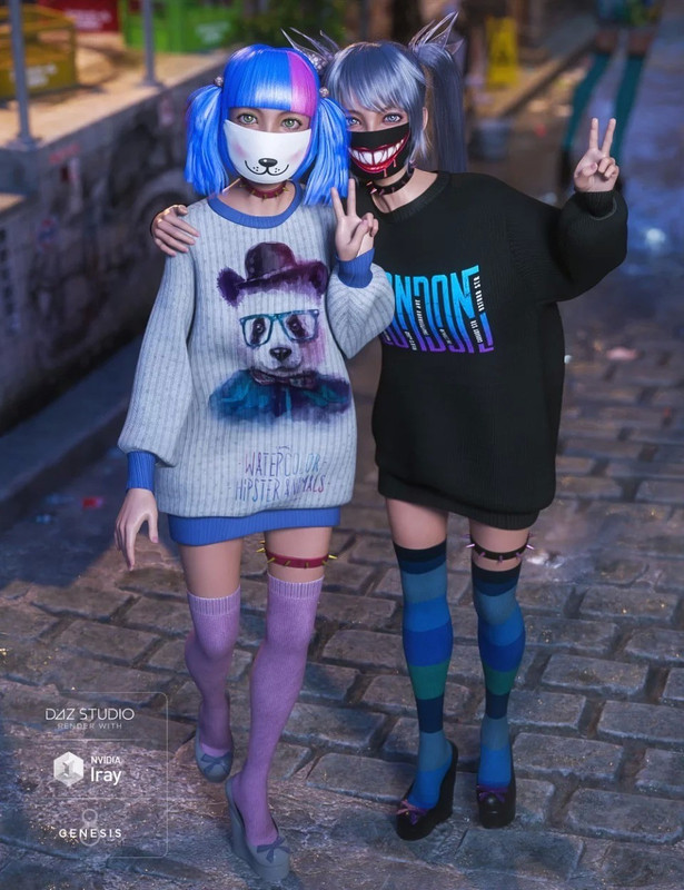 dForce Yami Kawaii Outfit Textures dForce Yami Kawaii Outfit Textures