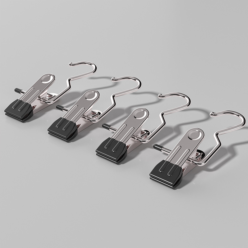 Black Stainless Steel Hanging Clips (35 PCS) - Strong Grip for Pants, Hats, Socks, Laundry