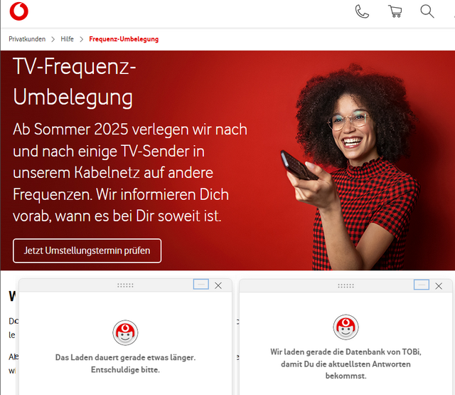 Vodafon Tobi-Assistent streckt die "Flügel"