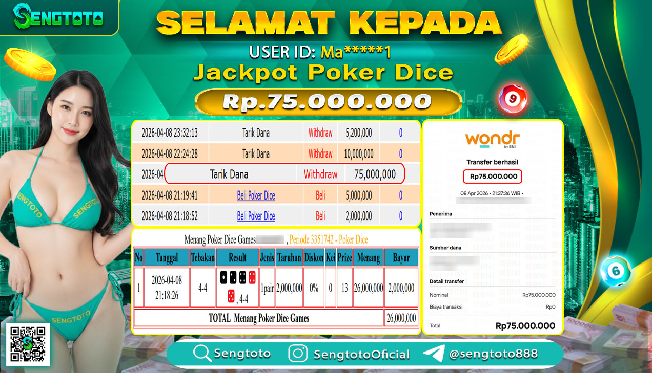 BUKTI PEMBAYARAN LIVEGAME POKER DICE