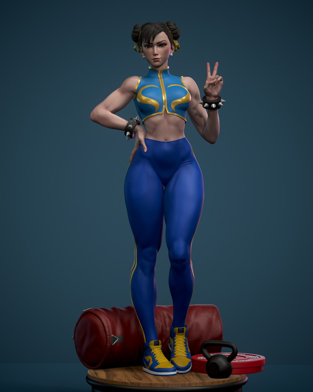 Chun-Li Statue by Alvaro Stuardo Printable