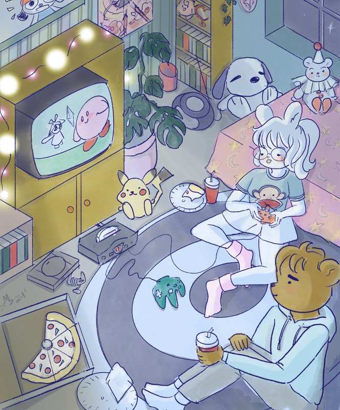 cozy video game art