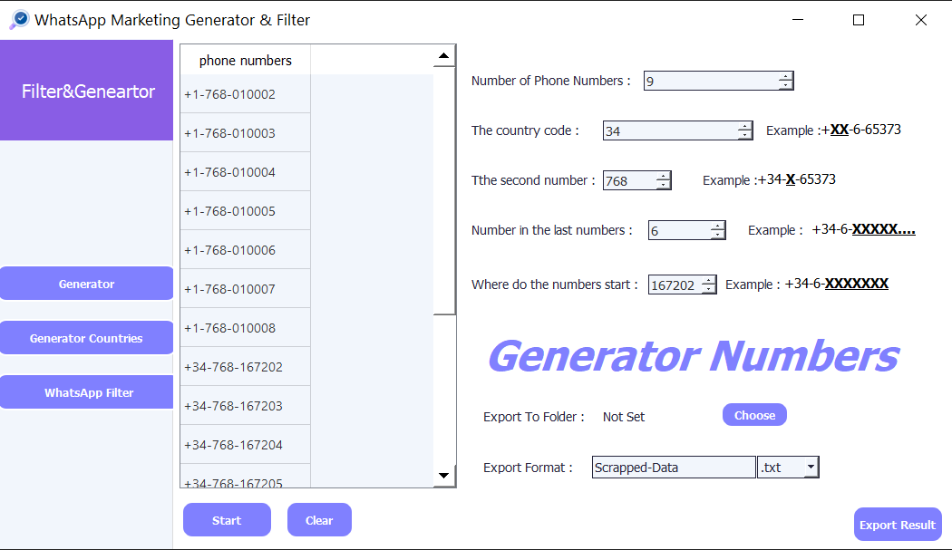 Super WhatsApp Phone Numbers Generator & Filter - 2