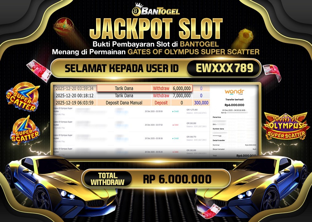 BUKTI JACKPOT LUNAS BANTOGEL