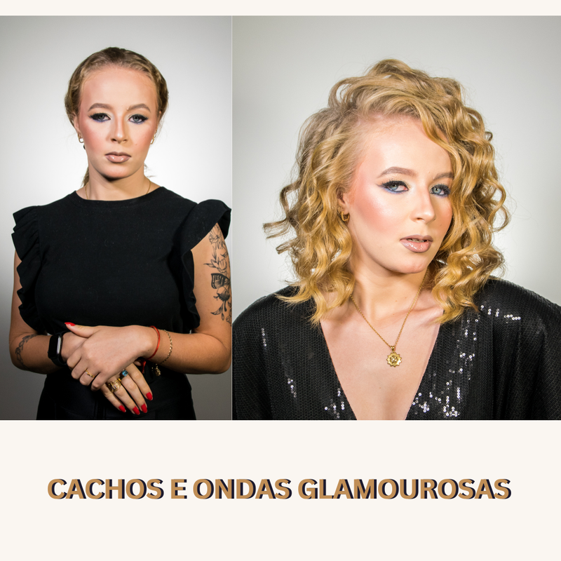 Produção de cachos e ondas glamourosos