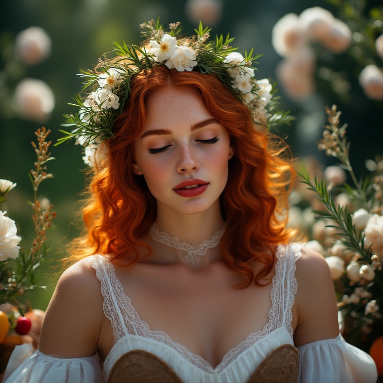 Garden wedding wom dreaming Redhair 0 01