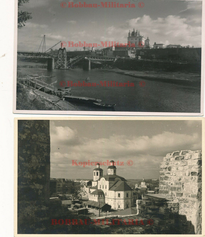 !Russland Smolensk gesprengte Dnepr Brücke combat Kathedrale Kremel HG-Mitte