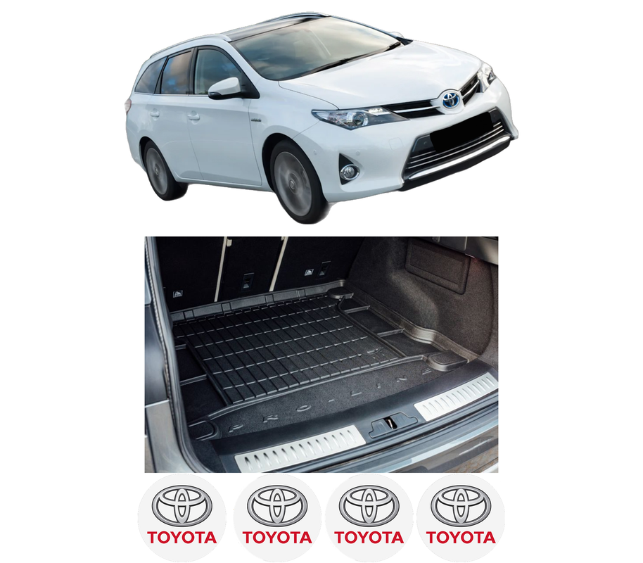 Tavita Portbagaj TOYOTA AURIS Estate (_E18_) din 2013-2018, Protectie Portbagaj Auto, 4x Stickere auto cu TOYOTA