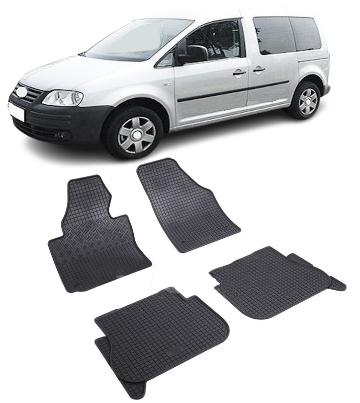 Set 4 covorase Volkswagen Caddy 5M 2005-2020, din cauciuc 100%, compatibile cu autoturismul Volkswagen Caddy