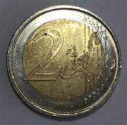 * ERROR * 2 EURO España año 2001. DESPLAZADA DE ANVERSO 438-A69-E2-3-C60-424-B-B27-A-8049-E231030-E