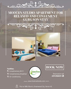 Modern Studio Apartment for Relaxed and Convenient Gurgaon Stay