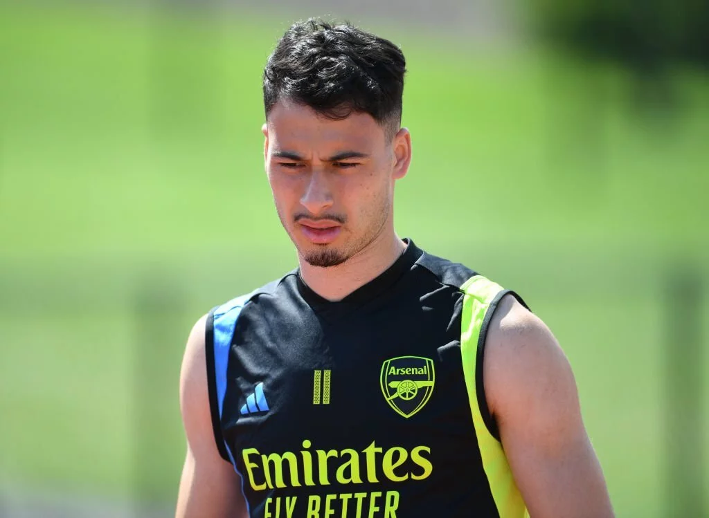 Gabriel Martinelli with Arsenal in the training