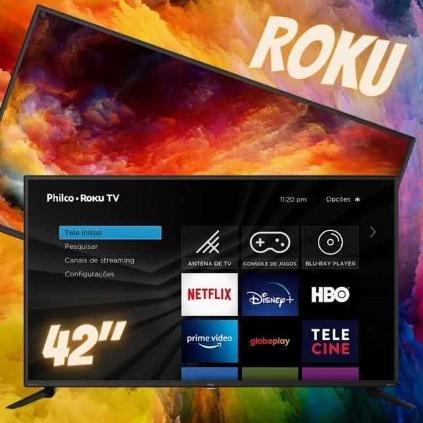 Smart Tv Philco 42″ Roku Led Full Hd – 42g52rcf Com App Mobile 3 Hdmi 2 Usb Wifi Dolby Audio