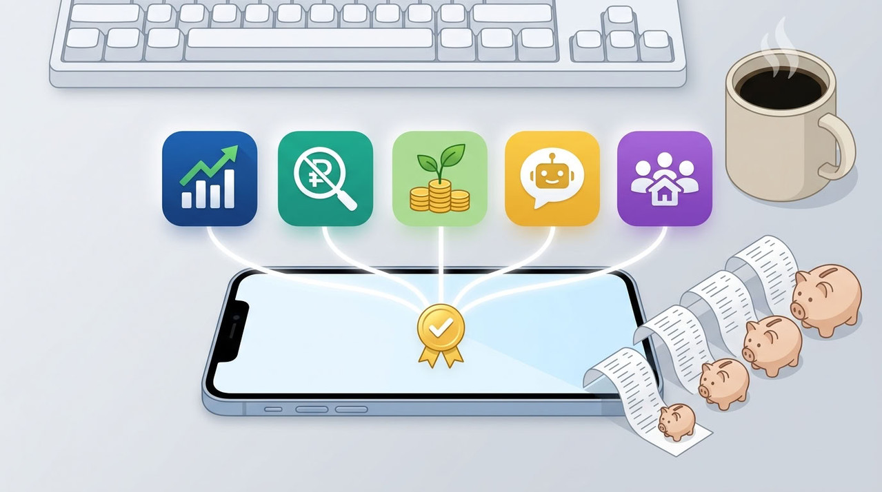 Пять иконок мобильных приложений с искусственным интеллектом для управления бюджетом