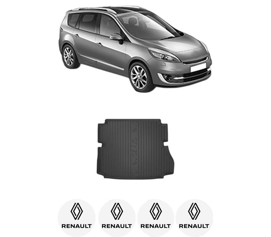 Tavita Portbagaj RENAULT GRAND SCENIC III (JZ0/1_) din 2009-2016, Protectie Portbagaj Auto, 4x Stickere auto cu RENAULT