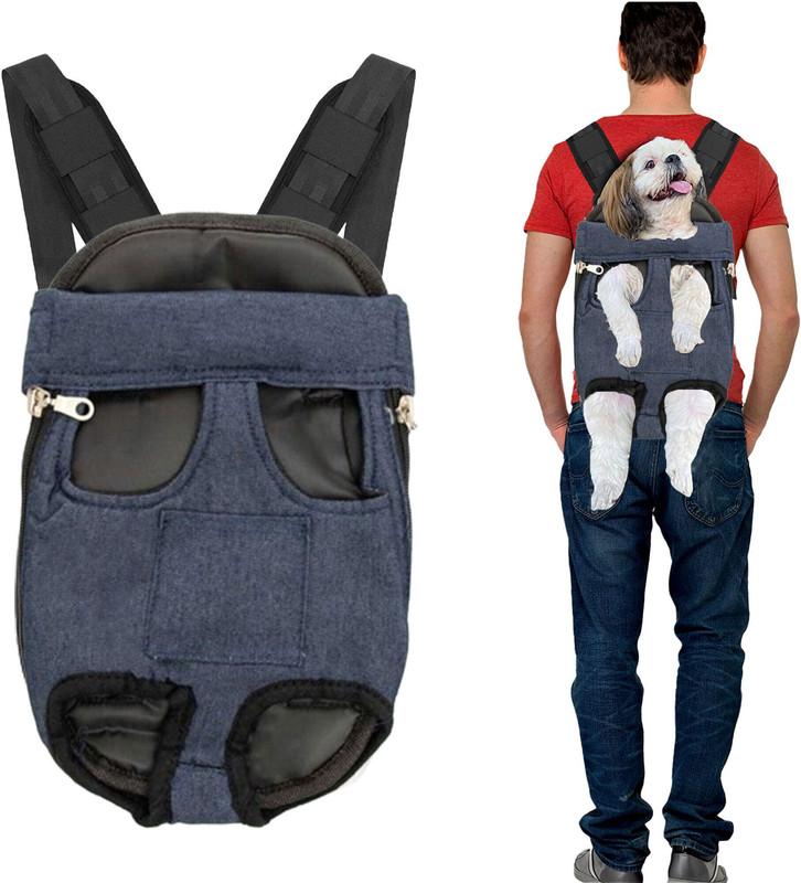 Pet Kangaroo Bag Dark Blue Denim
