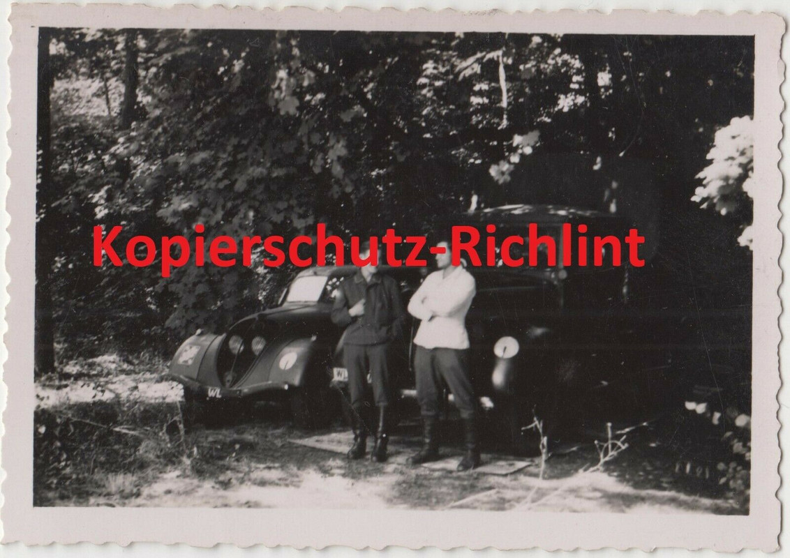 Wehrmacht Frankreich BEUTE PKW Kübelwagen Peugeot 302 402 Kennung