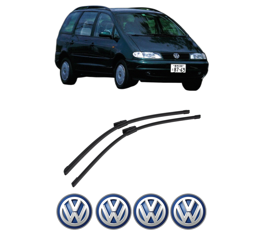 Set stergatoare auto Volkswagen SHARAN VAN (7M_) din 1996-2010, pentru parbriz auto, 2 bucati, Bosch Aerotwin Multi, din cauciuc siliconat rezistent, 4 Stickere Auto Volkswagen