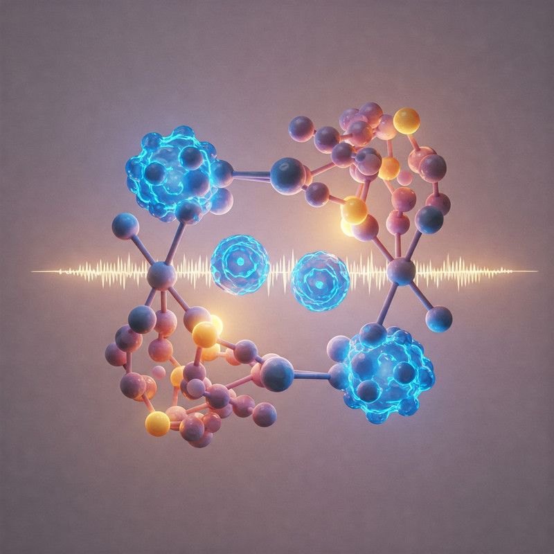 Illustration of electrons forming a Cooper pair in a superconducting material.