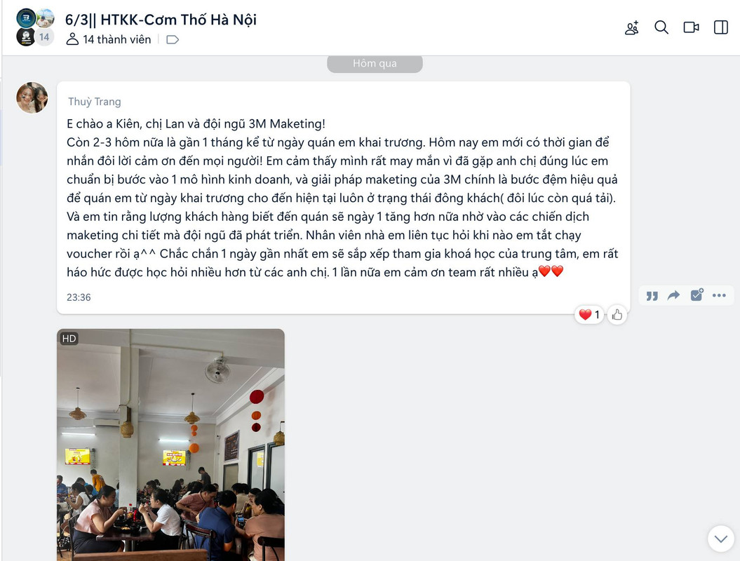 Feedback từ Cơm Thố Hà Nội