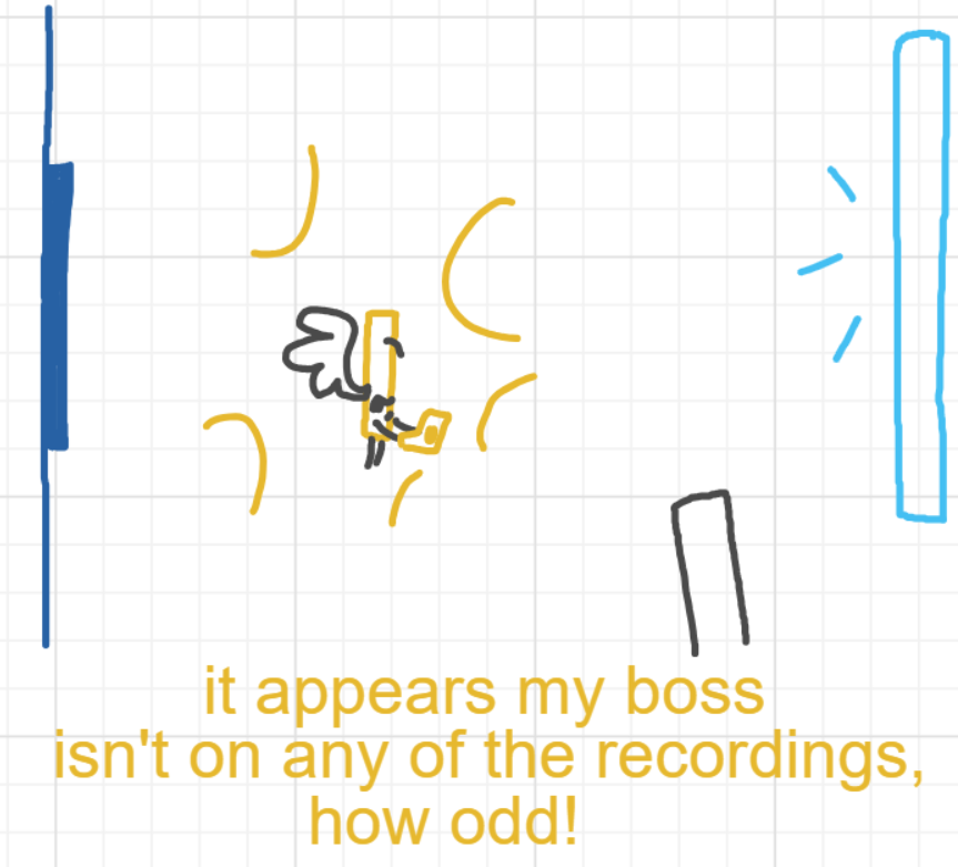 A panel from A Murder On The, episode six of the Board Boards object show by Furretwalk/WalkingFurret.