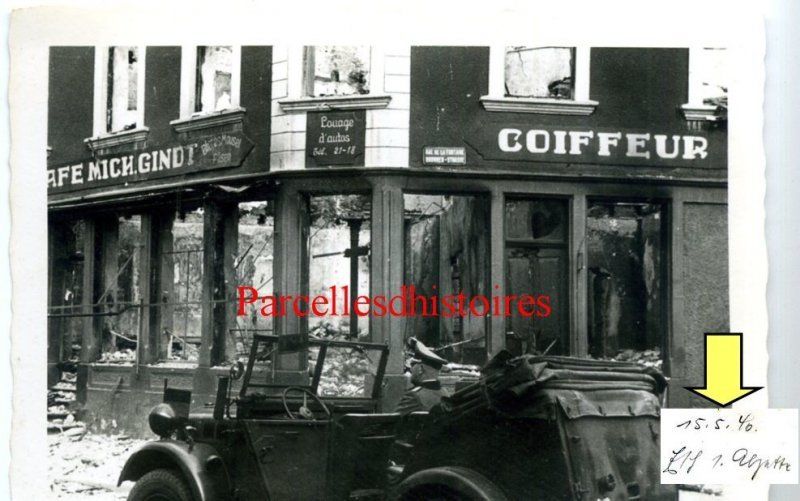 Krieg in Luxemburg zerstörte Gebäude und PKW Mai