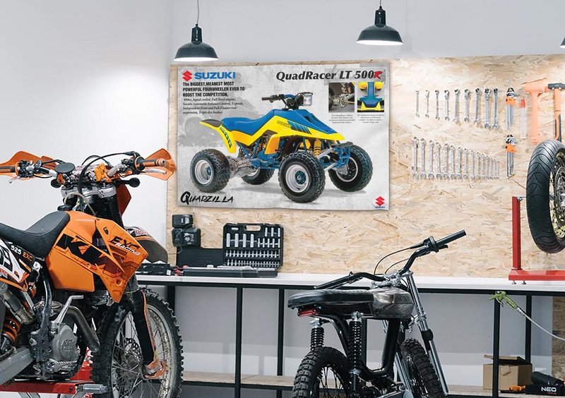 1987 Suzuki Quadracer LT 500 R Quadzilla Banner Poster Flyer