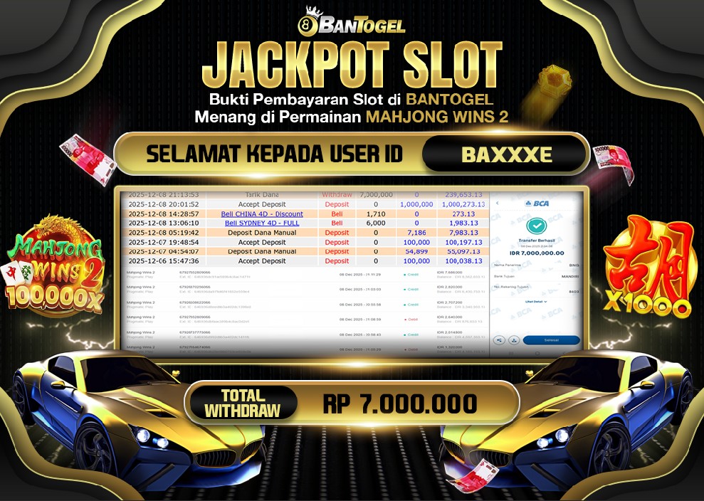 BUKTI JACKPOT LUNAS BANTOGEL