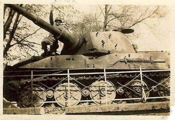 US View KO'd German Königstiger Heavy Panzer Tank on Baltic Coast.
